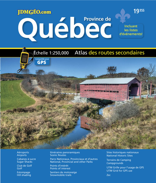 2014 Province De Quebec Atlas de routes secondaires MapArt